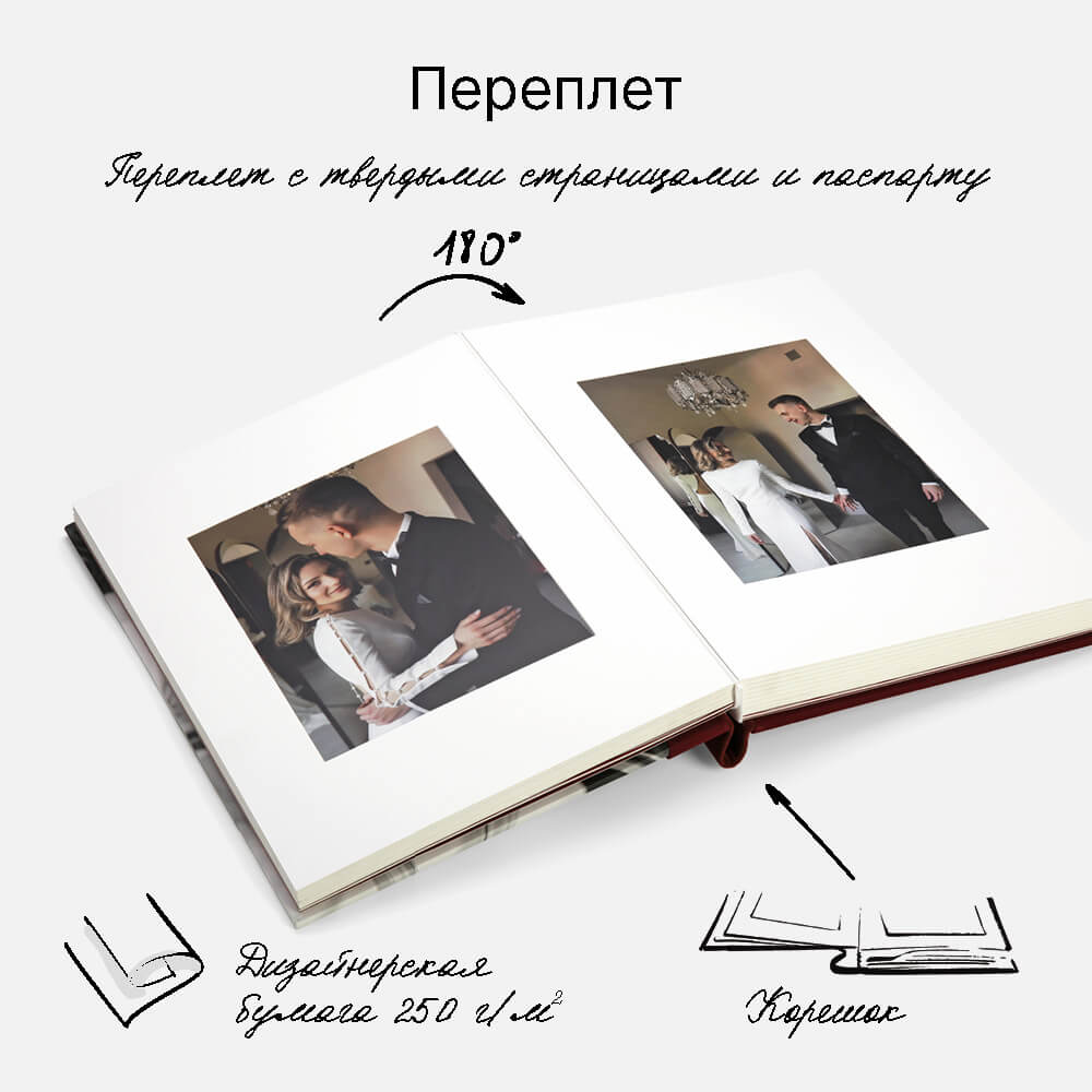 Фотокнига Burgundi <br />в твердой обложке с паспарту