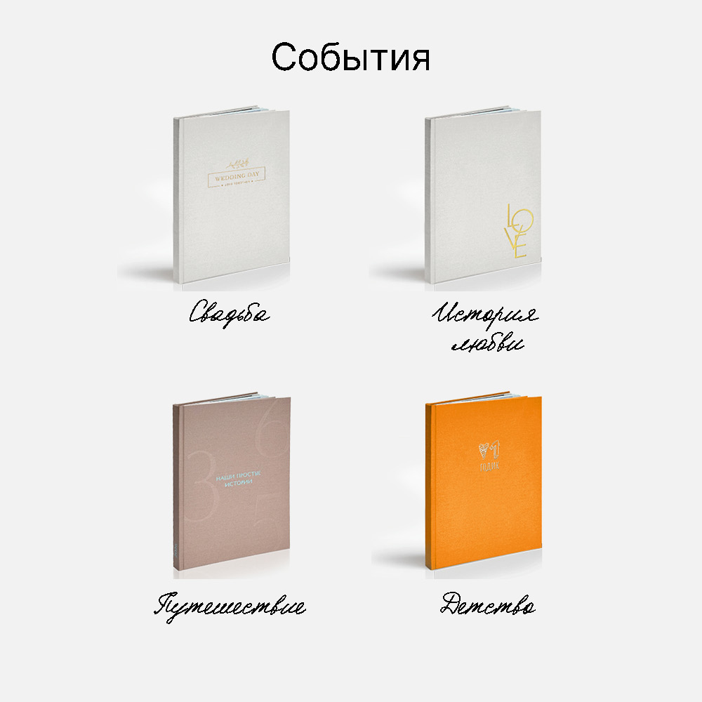 Фотокнига «Свадебная» <br />в твердой жемчужной обложке с тиснением по центру