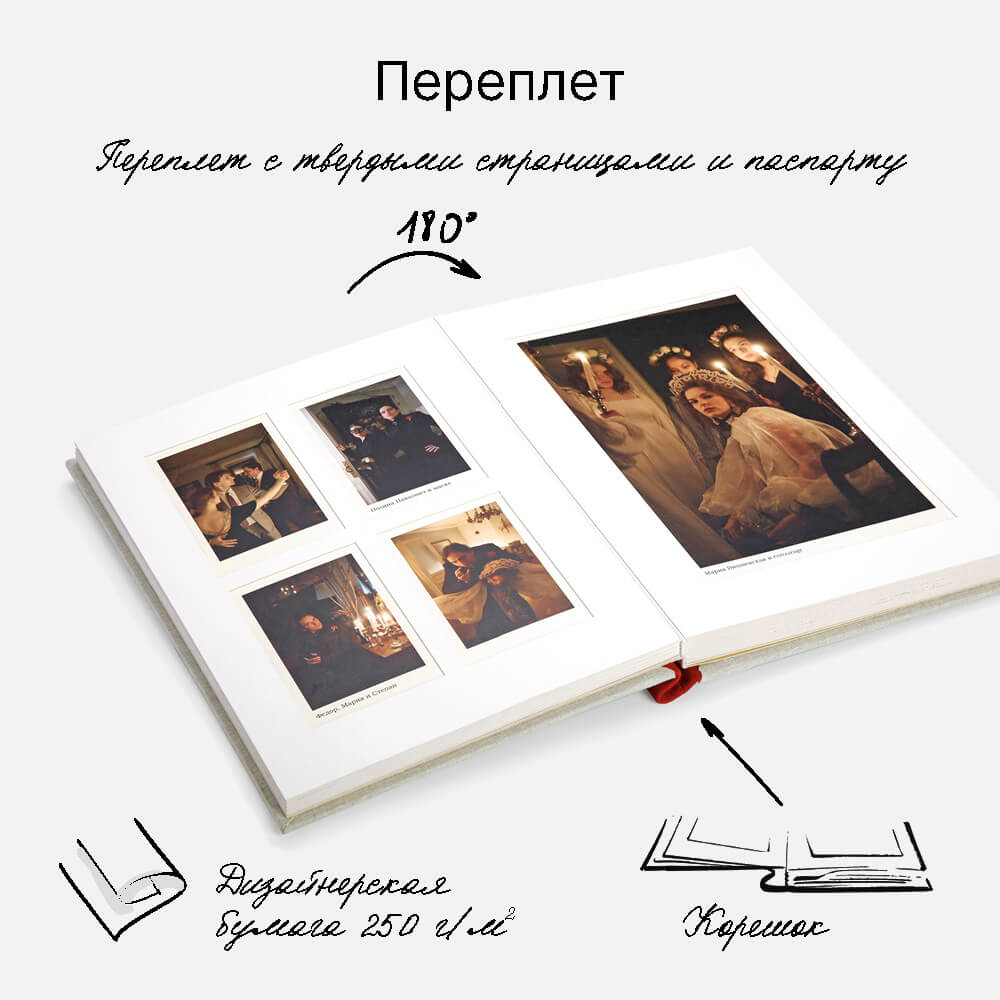 Фотокнига Nature Grey <br />в твердой льняной обложке с паспарту
