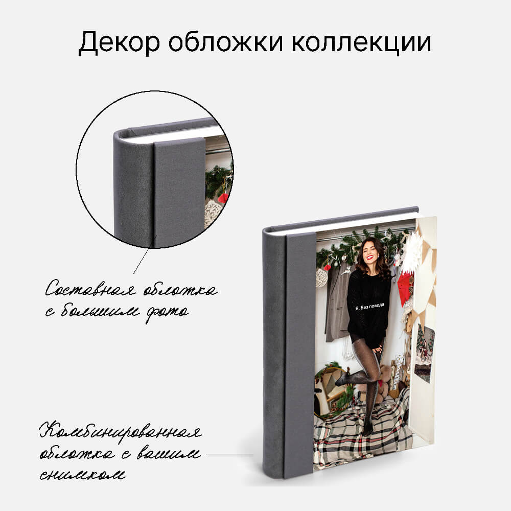 Фотокнига Graphite <br />в твердой обложке с паспарту Фотокнига Graphite <br />в твердой обложке с паспарту