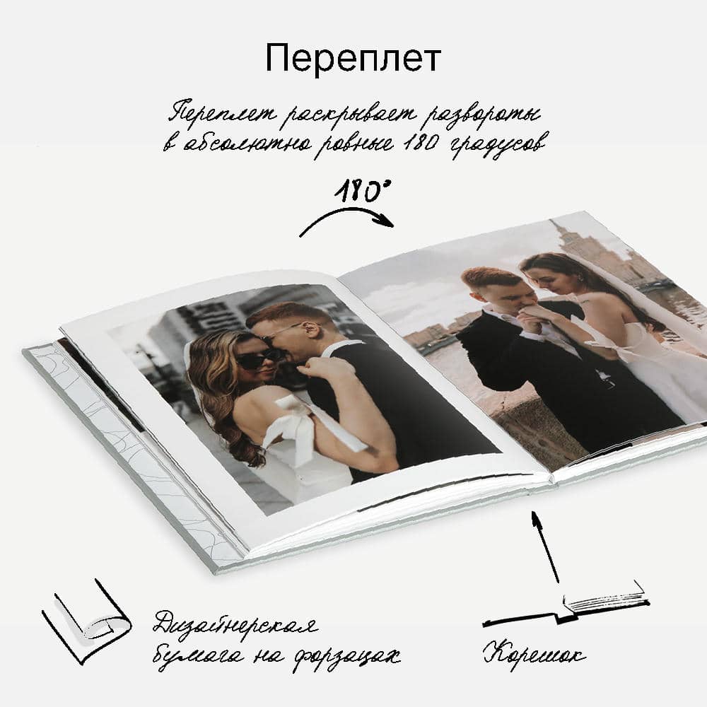 Фотокнига Our Wedding Silver <br />в твердой жемчужной обложке