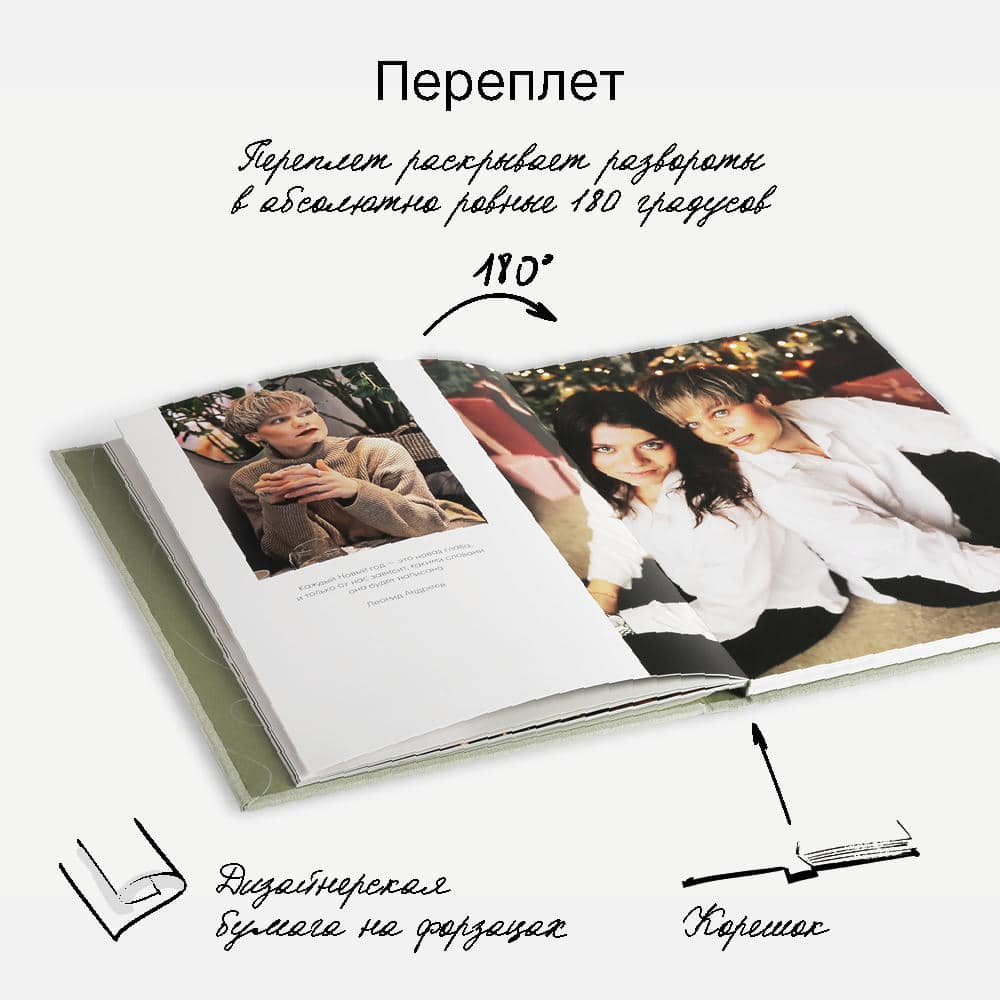 Фотокнига Happy days <br />в твердой зеленой тканевой обложке Фотокнига Happy days <br />в твердой зеленой тканевой обложке
