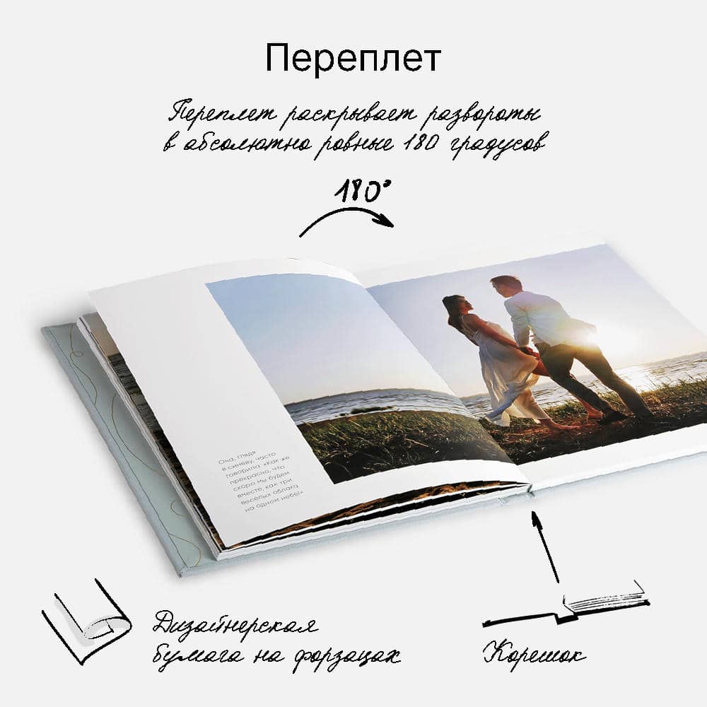 Фотокнига Love in... <br />в твердой небесной тканевой обложке