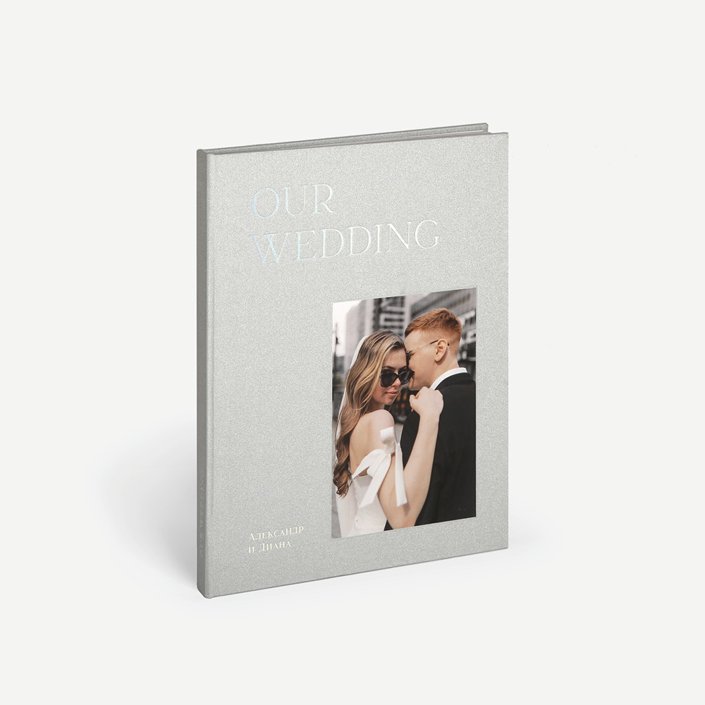 Фотокнига Our Wedding Silver <br />в твердой жемчужной обложке