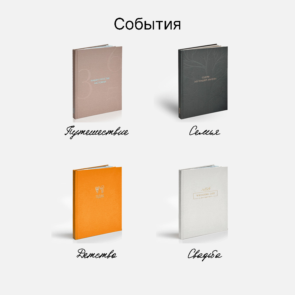 Фотокнига 365 <br />в твердой тканевой обложке и сливере с вашим фото