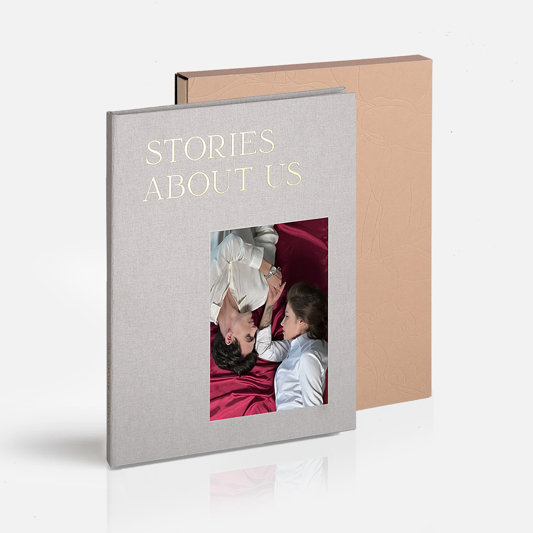 Фотокнига Stories About Us <br />в твердой серой тканевой обложке