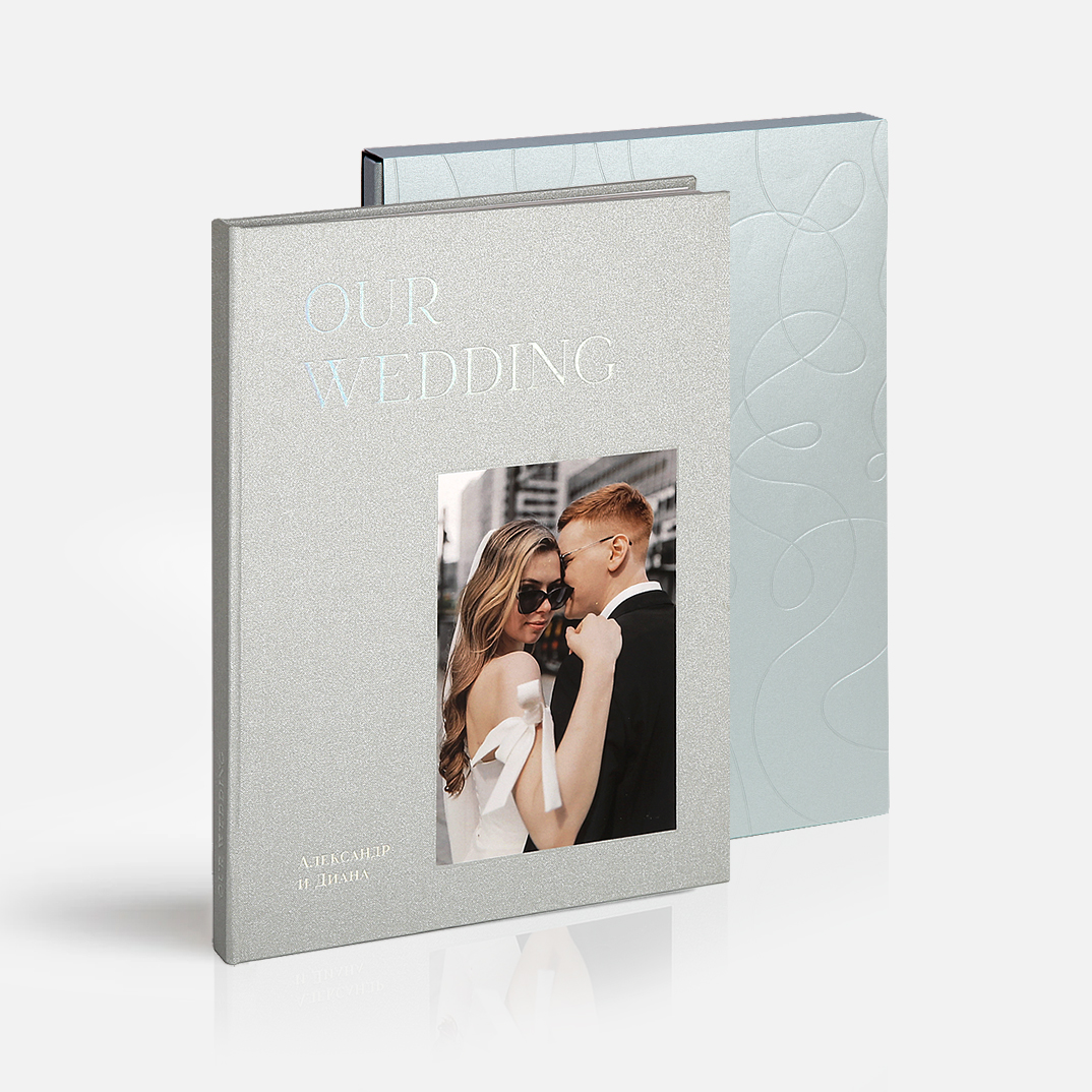Фотокнига Our Wedding Silver <br />в твердой жемчужной обложке
