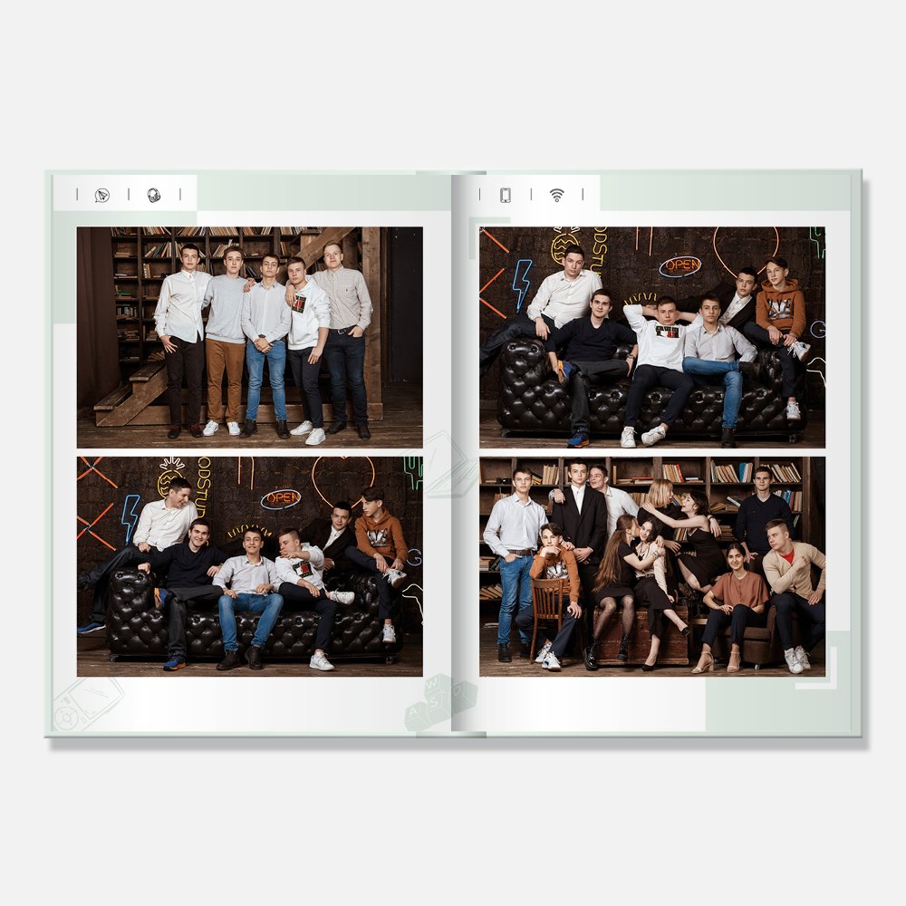 Выпускной альбом в твердой 3D-обложке Estetic Mint Выпускной альбом в твердой 3D-обложке Estetic Mint