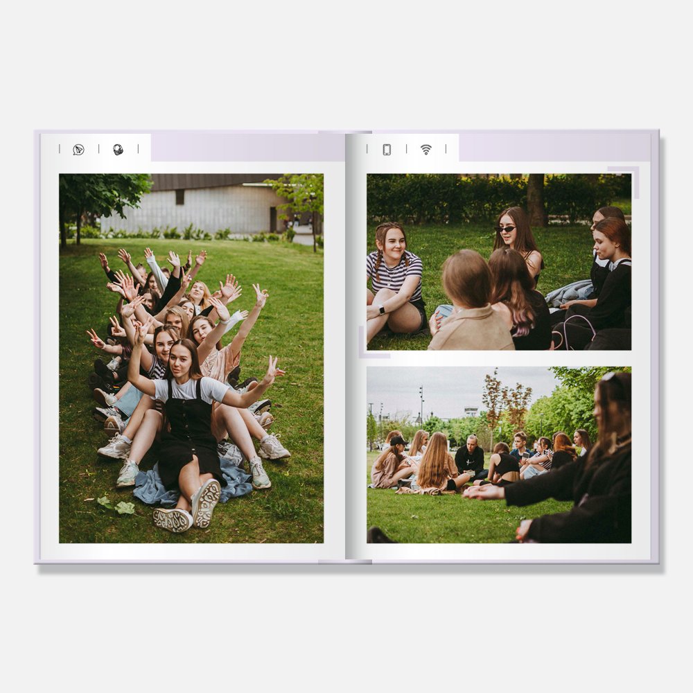 Выпускной альбом в твердой 3D-обложке Estetic Lilac