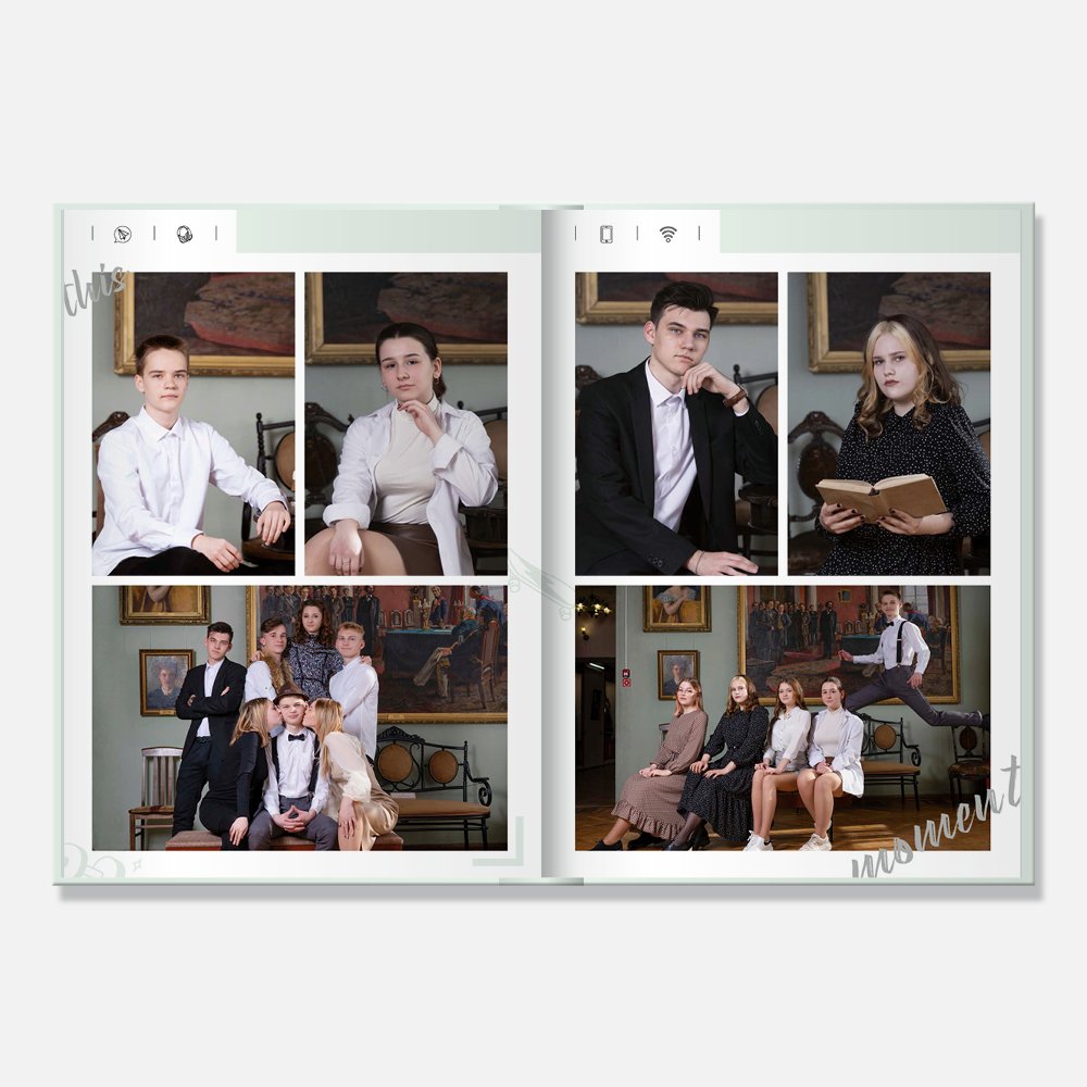 Выпускной альбом в твердой 3D-обложке Estetic Mint Выпускной альбом в твердой 3D-обложке Estetic Mint