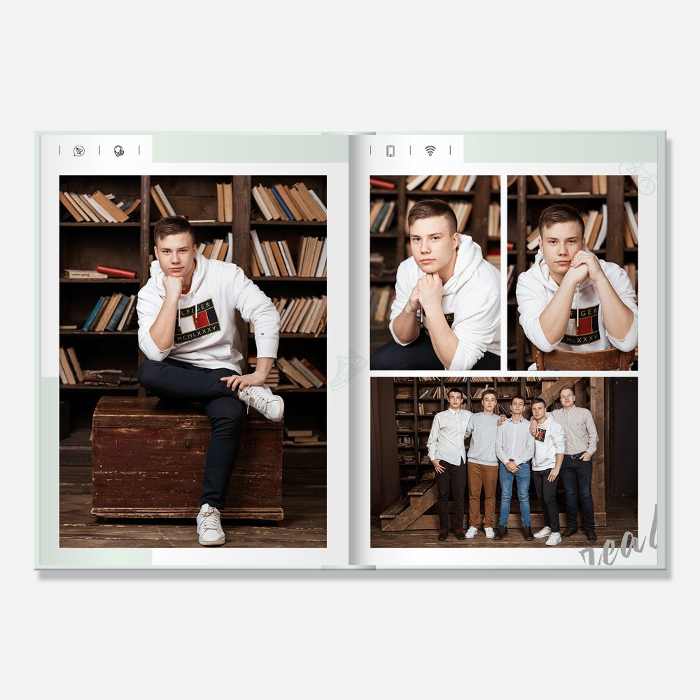 Выпускной альбом в твердой 3D-обложке Estetic Mint Выпускной альбом в твердой 3D-обложке Estetic Mint