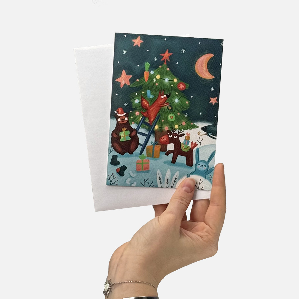 Новогодняя открытка с конвертом №2